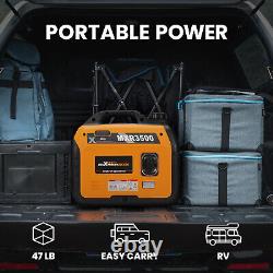 Gas Powered 3500 Watt Portable Inverter Generator Super Quiet 58 dB Home Backup