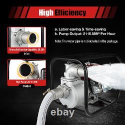 Gasoline Water Pump 7.5 HP 3 Portable Gas-Powered Semi-Trash Water Pump 60 m³/h