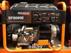 Generac GP8000E 8,000 Watt Electric Start Gas Powered Portable Generator 0.2hrs
