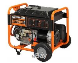 Generac Portable Generator 7500 Watts GP7500E Gas Powered