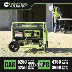 Green-Power America Dual Fuel Portable Generator 5250 Watt Gas