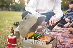 Grill Portable Gas Grill, 7 Lbs Compact Stainless Steel Design, 8,500 BTU Gas