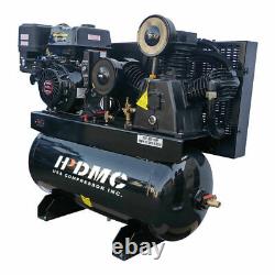 HPDMC Portable Gas-Powered Air Compressor 420CC Engine 30Gal Tank 180psi 24cfm