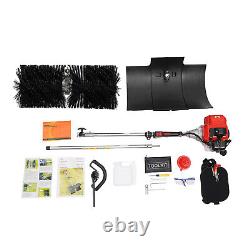 Handheld Gas Power Broom Sweeper Artificial Driveway Turf Grass Brush Portable