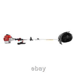 Handheld Gas Power Broom Sweeper Artificial Driveway Turf Grass Brush Portable