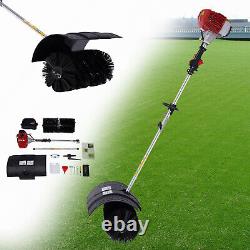 Handheld Portable Gas Power Broom Sweeper Artificial Grass Snow Driveway Cleaner
