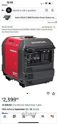 Honda EU3000is Gas Powered Portable inverter Generator