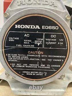 Honda Generator EG650 Gas Powered Portable Camping 650 Watt 120v 12v AC DC Japan