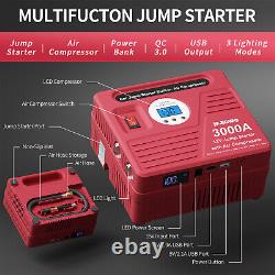 JF. EGWO 3000A Car Jump Starter With Air Compressor Power Bank Portable Charger