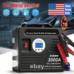 JF. EGWO 3000 Amp Car Jump Starter Booster + Air Compressor Portable Power Bank