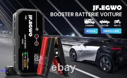 JF. EGWO 4000A 28000mAh Car Jump Starter Booster 12V Power Bank Fast Charger SUV
