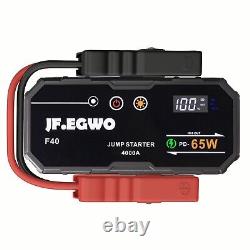 JF. EGWO 4000A 28000mAh Car Jump Starter Booster 12V Power Bank Fast Charger SUV