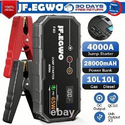 JF. EGWO 4000Amp Car Jump Starter Booster Box Power Bank 12V Battery Fast Charger