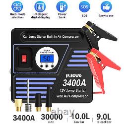 JF. EGWO 8-in-1 Air Compressor 3400A Jump Starter Charger Emergency Power Supply