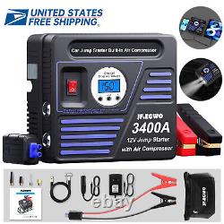 JF. EGWO 8-in-1 Air Compressor 3400A Jump Starter Charger Emergency Power Supply