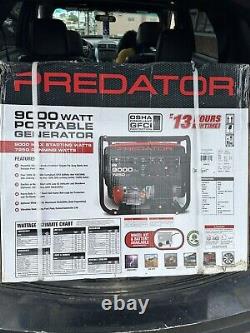NEW Predator 9000 Watt Gas Powered Portable Generator, 59134