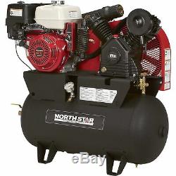 NorthStar Portable Gas-Powered Air Compressor Honda GX390 OHV Engine 30Gal Tank