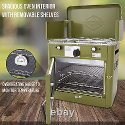 Outdoor Gas Camping Oven WithCarry Bag 2-In-1 Portable Propane-Powered Stovetop