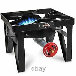 Outdoor Gas Stove Portable Propane Powered Cooktop Black Color Classic Design