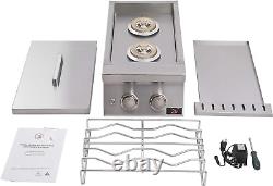 Outdoor Kitchen Built-In Double Side Burner for BBQ Island, Includes Natural Gas
