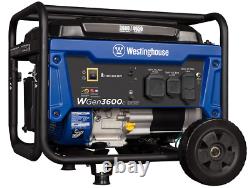 Peak Watt Portable Generator, RV Ready 30A Outlet, Wheel & Handle Kit, Gas Power