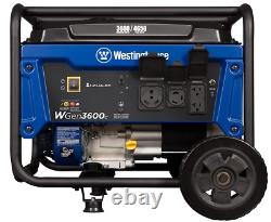 Peak Watt Portable Generator, RV Ready 30A Outlet, Wheel & Handle Kit, Gas Power