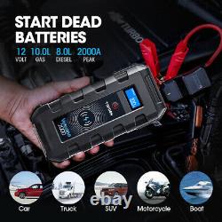 Portable 12V Jump Starter Gas/Diesel UltraSafe Battery Booster Power Bank Pack