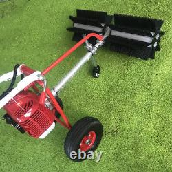 Portable Artificial Grass Gas Power Sweeper 1.7HP Gas Engine Sweeper Handheld