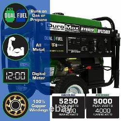 Portable DuroMax 5250 Watt Dual Fuel Gas Propane Power Generator XP5250EH New
