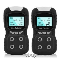 Portable Gas Detector 4-Gas Monitor Meter Tester Gas Clip Analyzer Rechargeable
