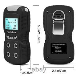 Portable Gas Detector Rechargeable Gas Clip 4-Gas Monitor Meter Tester Analyzer