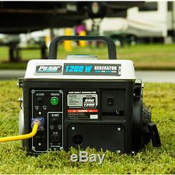Portable Gas Generator RV Camping Power Small Quiet Gasoline 1,200/900W 72 cc