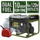 Portable Generator Dual Fuel Powered Runs On Lpg Or Regular Gas 4000/3500-watt
