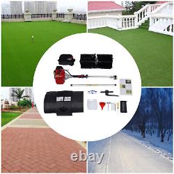 Portable Handheld Gas Powered Broom Sweeper Artificial Driveway Turf Grass Brush