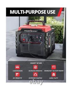 PowerSmart Portable Inverter Generator, Gas Powered1500-Watt Small Generator w