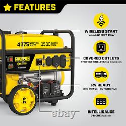 Power Generator Portable Gas Powered Quiet Electric Start RV Ready 4375 Watts