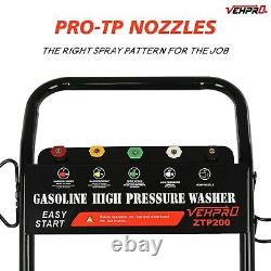 Pressure Washer Max 3000PSI 6.5HP Gas with Power Spray Gun 4-Stroke 5 Nozzles
