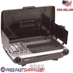 Propane Camping Stove 2 Burner Gas Outdoor Cooker BBQ Grill Picnic 20,000 BTU US
