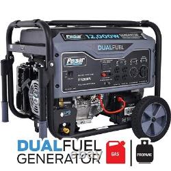Pulsar 12000 Watt Portable Dual Fuel Propane/Gas Generator Electric Start G12KBN