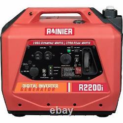 Rainier 2200-Watt Quiet Portable Gas Powered Inverter Generator Home RV Camping