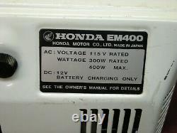 Vintage Honda EM400 Gas Powered Generator 115V 300W Rated, LOCAL PICKUP ONLY