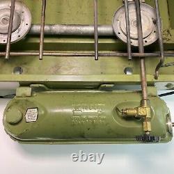 Vintage Sears Gas Powered Two Burner Self Contained Camp Stove Green