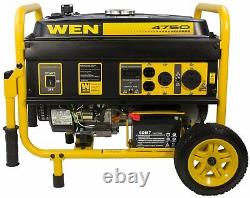 WEN 4750-W Portable RV Ready Gas Powered Electric Start Generator with Wheel Kit