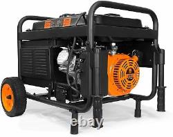 WEN 4,750-W Portable RV Ready Gas Powered Electric Start Generator with Wheel Kit