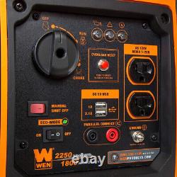 WEN 56225i 2250-Watt Gas Powered Portable Inverter Generator with Fuel Shut-Off