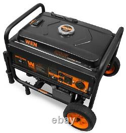 WEN 56475 Generator with Electric Start and Wheel Kit, CARB Compliant, 4750-watt