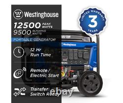 Westinghouse WGen9500c 12,500/9,500-Watt Gas Powered Portable Generator New