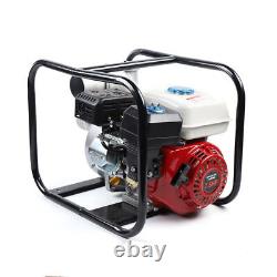 3 Pompe à eau semi-évacuation portable à essence, 4 temps 7.5 HP Pompe à eau à essence