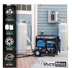 DuroMax #XP12000HX Générateur portable bimoteur de 12000 watts à double carburant essence/propane avec alerte CO