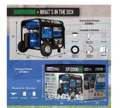 DuroMax #XP12000HX Générateur portable bimoteur de 12000 watts à double carburant essence/propane avec alerte CO